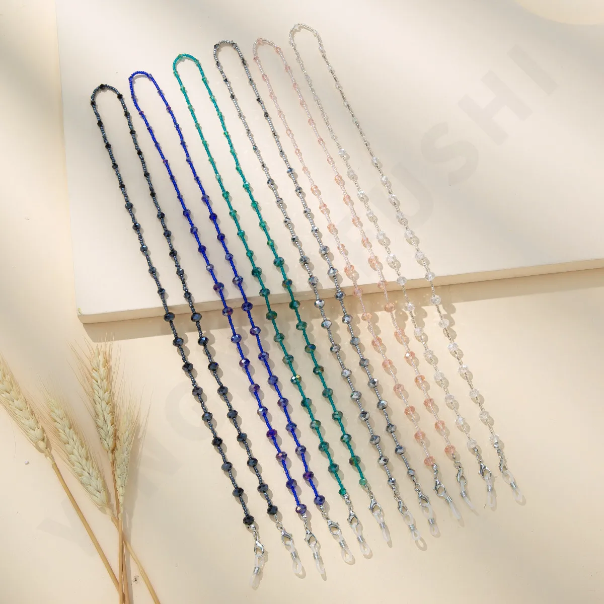 2021 New Arrival Beaded Glasses Chain Fashion Simple Pure Color Handmade Beads Sun Glass Chains For Women Men