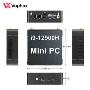 คอมพิวเตอร์ตั้งโต๊ะขนาดเล็ก VX12 Intel Core I9 12900H สำหรับโฮมเธียเตอร์ 8K HTPC เกมมิ่ง พร้อม Windows 11 Pro สำหรับใช้ในบ้านและสำนักงาน ขายส่งแบบ OEM - Product Image 1