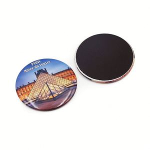 Aimant de réfrigérateur en étain rond, souvenir de la Tour Eiffel de Paris, design personnalisé, haute qualité, prix abordable - Product Image 3