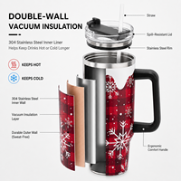 Gobelet isotherme en acier inoxydable de 40 oz, Cadeaux d'art chrétien, Ensemble de tasses créatives, Gobelet avec paille, Tasses personnalisées avec Coozie