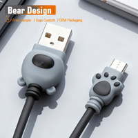 Maßgefertigtes Bären-Design 3A Schnelles USB-C-Kabel Typ C Reines Kupfer Lade- und Datenkabel PVC-Formung Handykabel Hersteller OEM ODM