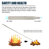 En Acier Inoxydable Poche BBQ Chalumeau Portable Camping Feu Souffleur Outil Feu Souffleur