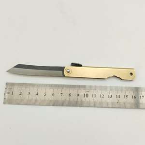 Lama giapponese in acciaio damasco di alta qualità e manico in acciaio inossidabile coltello pieghevole <span class=keywords><strong>Higonokami</strong></span> - Product Image 6