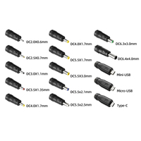 Adaptateur d'alimentation CC Kebaolong multi-usage, conversion de DC5521 femelle vers DC Micro Type-C Mini USB mâle pour l'alimentation des PC et des ordinateurs portables