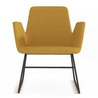 Base en métal avec fil de fer Moule en cuir PU entièrement rembourré Mousse Bureau Breakout Zone Salon Fauteuil Accent Design Chaise