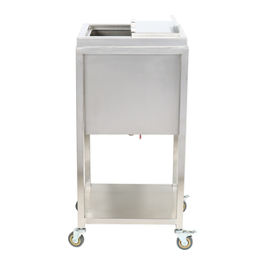 Stainless Steel Drop-in Ice <b>Bin</b> with Lid and Drain, Countertop Ice Trough for Bar, Commercial Food Grade Ice Storage Container - Product Image 1