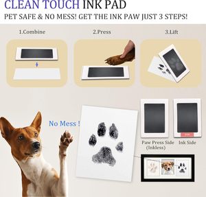 Cornice in legno per foto ricordo di animali domestici, <span class=keywords><strong>kit</strong></span> per impronte di zampa e mani con strumento di personalizzazione - Product Image 2