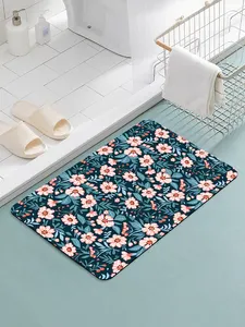 Machine Made Wholesale Water Absorbent Cushioned Bathroom Carpet Washable Anti Slip Custom Rubber Diatom Bathroom Rug Bath Mats
