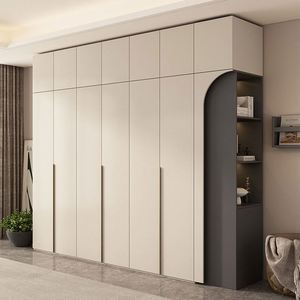 Bedroom Wall Design Wooden Cabinet <strong>Wardrobe</strong> with Mirror Elegant Clothes <strong>Storage</strong> <strong>Solution</strong> - Product Image 5