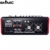 Console de mixage audio professionnelle 8 canaux avec amplificateur intégré 250W*2, deux microphones sans fil UHF pour karaoké KTV et spectacles en direct