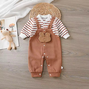 Set di Abbigliamento per <span class=keywords><strong>Bambini</strong></span> OEM ODM Personalizzato, Stile Casual per Neonati, <span class=keywords><strong>Tuta</strong></span> in 100% Cotone Tinta Unita - Product Image 4