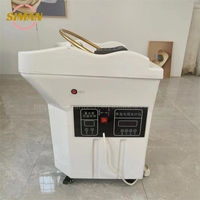 Siman portable shampooing évier avec chauffage et réservoir de stockage d'eau de 60L pas de tête de plomberie spa salon moderne blanc lavage des cheveux bol