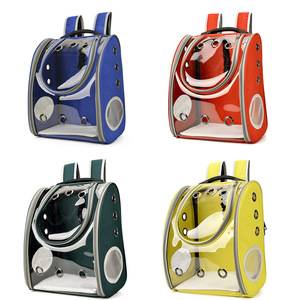 Oxford malzeme evcil hayvan taşıyıcı sırt çantası uzay kapsülü kabarcık kediler ve yavrular için fermuar kapatma ile şeffaf tasarım - Product Image 6