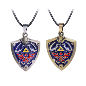 Collier pendentif médaillon bouclier Hylian Zelda bicolore en alliage, porte-clés décoratif - Product Image 4