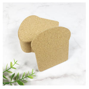 Posavasos de corcho con forma de pan, 100x100mm, 5mm de grosor, alfombrillas aislantes del calor para protección de bebidas, diseño irregular, color sólido - Product Image 4