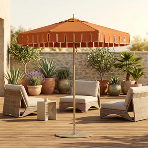 Parasol de jardin octogonal de luxe bohème de 7,5 pieds, personnalisé, imperméable, avec franges festonnées, <span class=keywords><strong>pour</strong></span> mariage et hôtel - Product Image 1