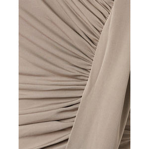 فستان شيفون طويل فضفاض وأنيق ومثير، بظهر نصف مكشوف وأكتاف عارية وفتحة عنق عميقة وكشكشة - Product Image 4