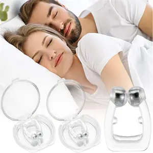 Pince-nez magnétique anti-ronflement en silicone Plateau de sommeil Aide au sommeil Garde d'apnée Dispositif de nuit avec étui