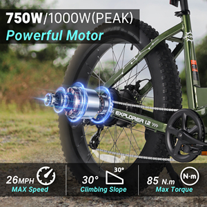 Stock UE/USA Vélo Électrique de Montagne à Gros Pneus Batterie Lithium 48V 15AH 750W Écran LCD pour Adultes Sport Tout-Terrain le Plus Rapide - Product Image 3