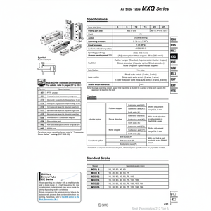 MXQ12-20A โต๊ะสไลด์ลมนิวเมติก SMC - Product Image 1