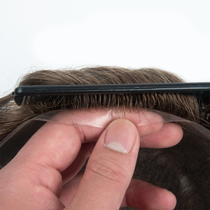 Thin Skin 0.06mm Natural Hair <b>Men</b> Toupee Human Hair <b>Men</b> <b>Wig</b> Replacement Systems Hair Piece Protesis Capilar Hombre Male <b>Wig</b> - Product Image 2
