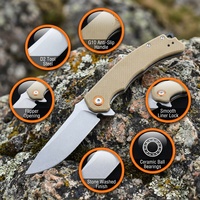 Couteau pliant de haute qualité, couteau tactique de chasse et de randonnée, couteau de poche en acier D2, manche en G10, outil de camping et de pêche, vente en gros, personnalisable T0064