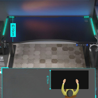 Bureau de jeu noir, poste de travail électrique réglable avec éclairage RGB, table de jeu ergonomique moderne