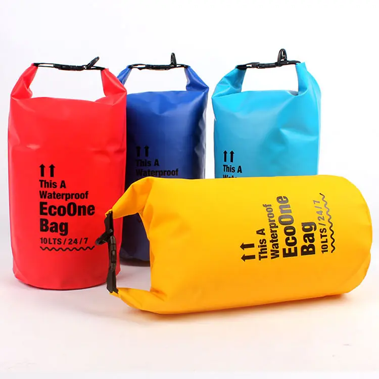 Promotional Outdoor waterproof 500D PVC tarpaulin dry pouch bag with customized logo printing