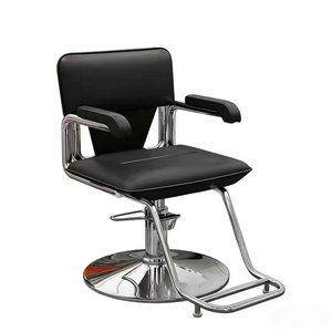 Chaise de Barbier en Acier Inoxydable, Chaise de Coiffure Exclusive pour Salon, Chaise de Coiffure Réglable en Hauteur et Rotative - Product Image 1