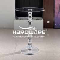 Événement de mariage Accueil Pub Discothèque Meubles Clair Acrylique Conception Ronde Haute Cocktail Tables Et Chaises Utilisé Bar