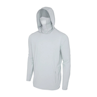 Maßgefertigtes Herren UPF 50 Wasserdichtes Atmungsaktives Schnelltrocknendes Langarm 100% Polyester Mikrofaser Angel-Hoodie-Shirt mit Maske