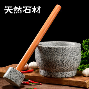 Stone Garlic Mortar And Pestle Set Durable Manual Herb Spice Tool For Kitchen Use - Product Image 4