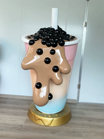 Sculpture de modèle de tasse de café de magasin de dessin animé de vente chaude pour des décorations de centre commercial