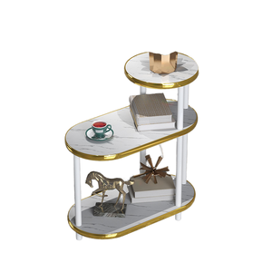 Table basse en métal de style nordique moderne, structure en fer durable, design mobile et multifonctionnel pour appartement - Product Image 1