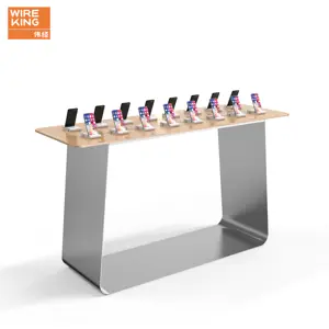 Suporte de madeira personalizado para exibição de produtos digitais, rack de exibição para celular, loja de telefones
