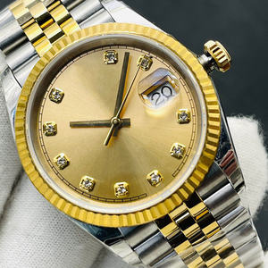 Montre mécanique de luxe haut de gamme la plus vendue 2025 avec montre d'affaires à calendrier clouté de diamants bicolores - Product Image 3