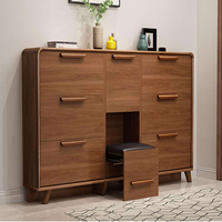 Meuble à chaussures moderne et compact à assembler facilement avec banc escamotable intégré pour entrée et couloir – Rangement en bois pour chaussures