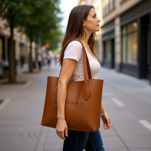 Manico per borsa in pelle Ilan 58 cm, bicolore, per accessori borse - Product Image 3