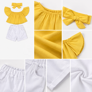 Ensemble short et crop top pour filles, vêtements pour enfants, chemises et pantalons pour bébés filles, vente en gros de Chine - Product Image 2