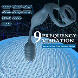 Groothandel Hulamy merk afstandsbediening vibrerende mannelijke cockring anale plug siliconen+ABS materiaal IPX7 waterdicht vertraging - Product Image 2