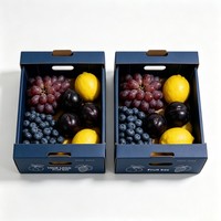 Boîte en carton ondulé écologique et biodégradable avec aérations, emballage durable pour fruits biologiques et légumes frais de la ferme