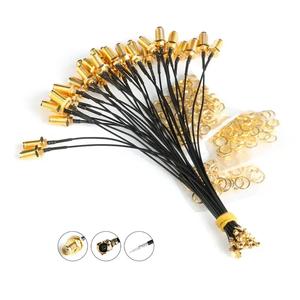 UFL U.fl SMA erkek RF anten uzatma 1.13mm 50ohm Pigtail kablo montajı için 4 delikli flanş Sma dişi bölme arka montaj - Product Image 3