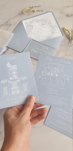 <span class=keywords><strong>Carte</strong></span> d'invitation de mariage en acrylique bleu personnalisé personnalisable floral plexi glass <span class=keywords><strong>carte</strong></span> de mariage transparente - Product Image 2
