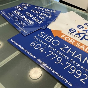 Custom Outdoor Corrugated Poly PP <b>Sheet</b> <b>Plastic</b> Yard Lawn Advertising Signs From Factory Cutting Processing Available - Product Image 1
