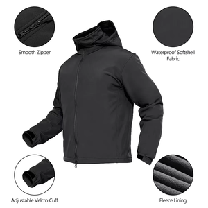 Hot Bán Biểu Tượng Tùy Chỉnh Polyester Softshell Vải Đầy Đủ Dây Kéo Trống Phản Quang An Toàn Quần Áo Không Thấm Nước Áo Gió Áo Khoác - Product Image 5