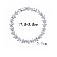Bracelet tennis en cuivre incrusté de zircon 5A pour femmes, bijoux avec pierres CZ, accessoire de mode pour robe de soirée