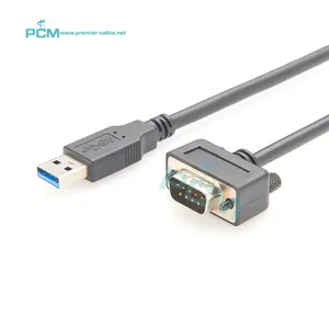 Kabel FTDI industri USB 2.0 Ke lurus DB9 Male RS232 untuk komunikasi seri