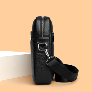 Sac messager personnalisé de haute qualité pour hommes, en cuir de vachette véritable, sac à bandoulière décontracté pour téléphone portable, petit format - Product Image 5