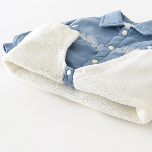 Automne et hiver bébé garçon col <span class=keywords><strong>thermique</strong></span> <span class=keywords><strong>body</strong></span> avec sac à manches longues vêtements pour bébés épaissi bébé barboteuses - Product Image 5