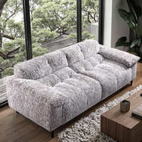 Design minimaliste moderne Chesterfield ensemble de canapé modulaire deux places en tissu chenille pour le salon ou l'hôtel rempli d'éponge